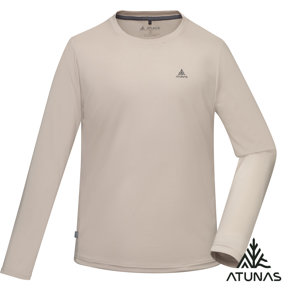 【ATUNAS 歐都納】 50週年限定 男款長袖排汗抗菌T恤A6TS2521M卡其