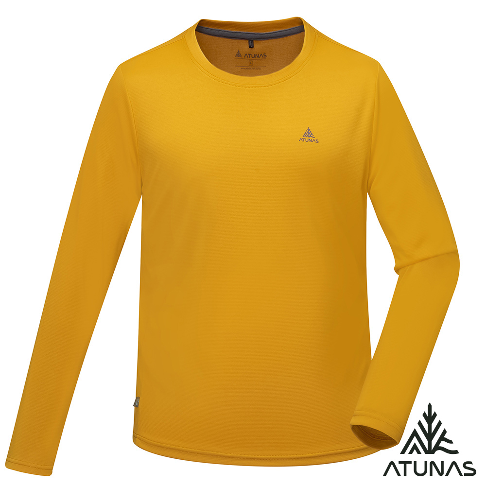 【ATUNAS 歐都納】 50週年限定 男款長袖排汗抗菌T恤A6TS2521M陽光黃
