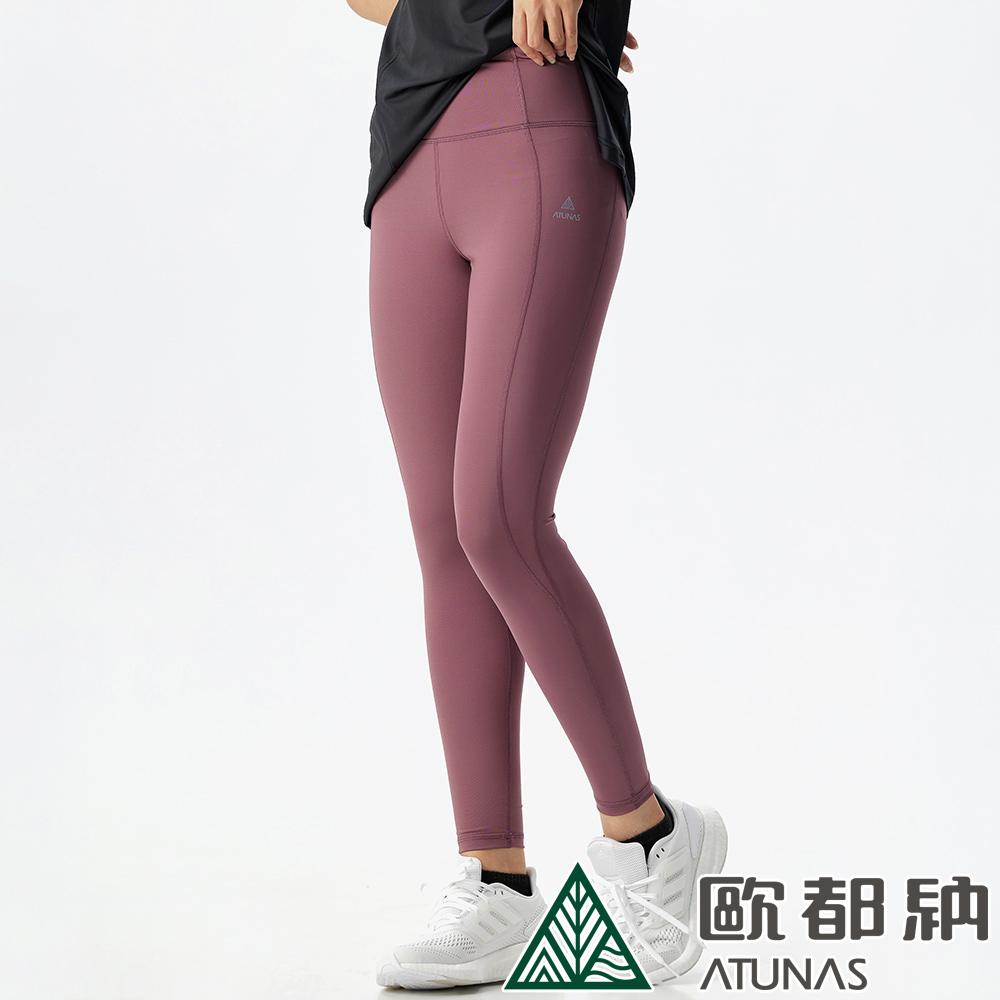 【ATUNAS 歐都納】女款肌NICE力曲線壓力褲 (A2PA2215W 藕紫/透氣/運動/休閒/內搭褲)