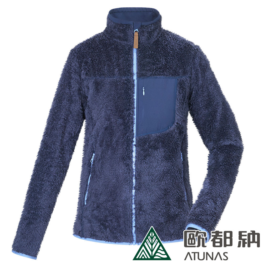 【ATUNAS 歐都納】女款SOLAR-FLEECE保暖外套 (A2GA2201W 深藍/刷毛/排汗/親膚/彈性)