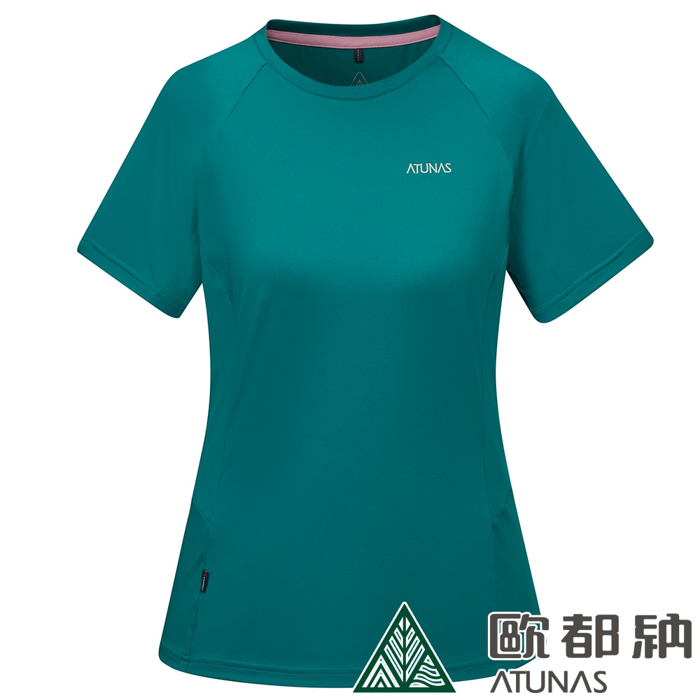 【ATUNAS 歐都納】女款POLARTEC POWER STRETCH短袖T恤 (A2TS2322W 珐瑯綠/抗UV/彈性/排汗/快乾)