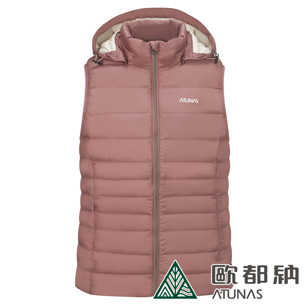 【ATUNAS 歐都納】女款潑水羽絨背心(A1VE2204W鮭魚粉/內搭外穿/保暖/舒適)