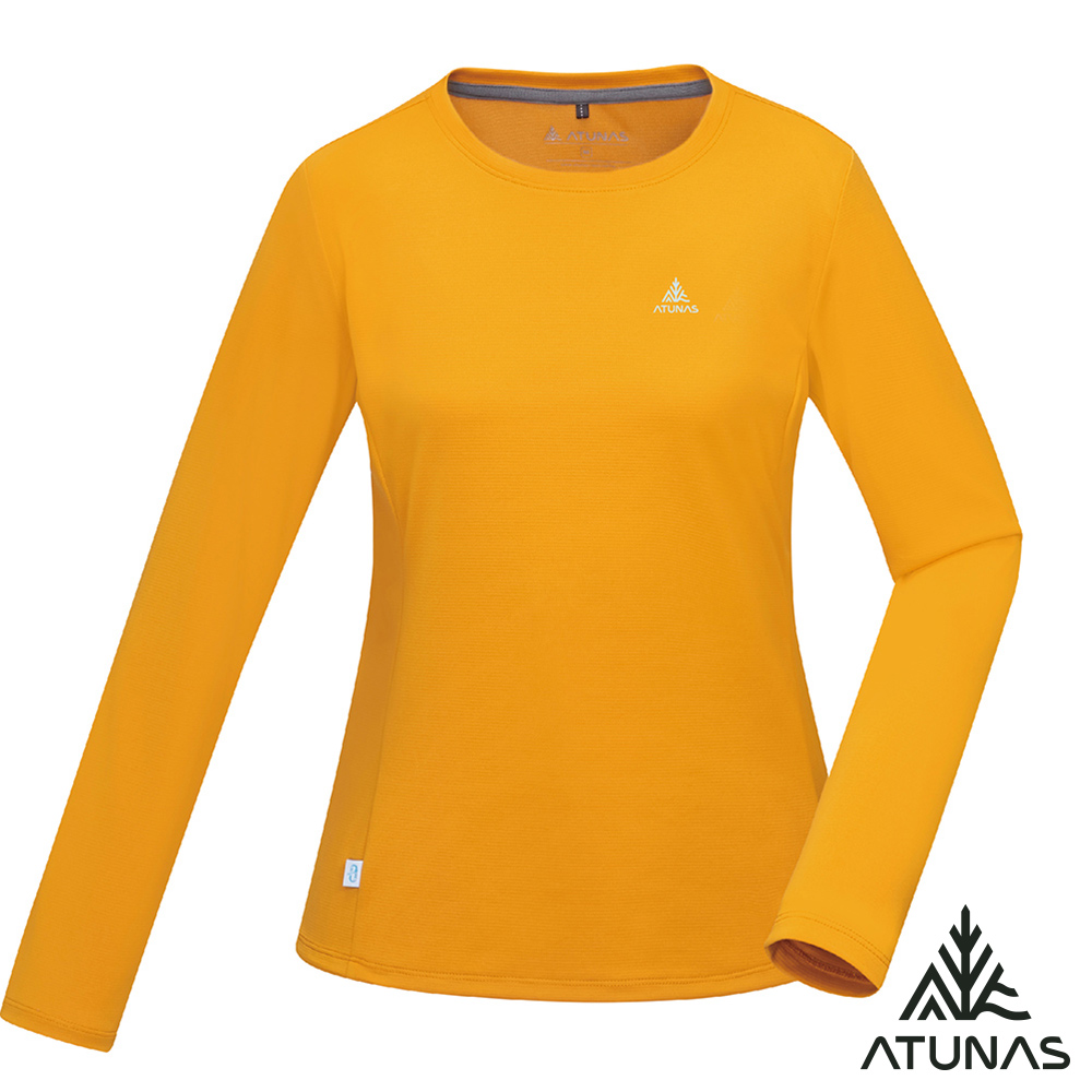 【ATUNAS 歐都納】 50週年限定 女款長袖排汗抗菌T恤A6TS2522W陽光黃