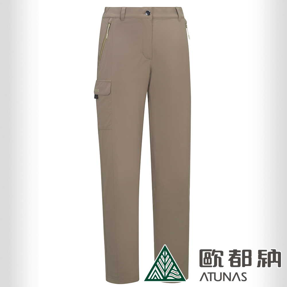 【ATUNAS 歐都納】女款MORE MORE HOT石墨烯防水保暖長褲 (A1PA2302W褐棕/刷毛/保暖/防水)