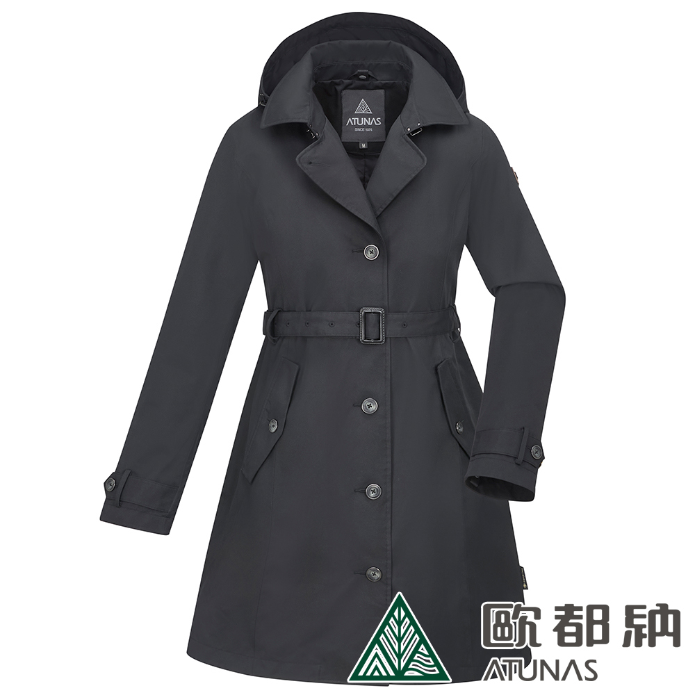 【ATUNAS 歐都納】女款都會休閒GORE TEX+羽絨2IN1大衣外套(A1GT2308W 黑/保暖/防風/透氣)