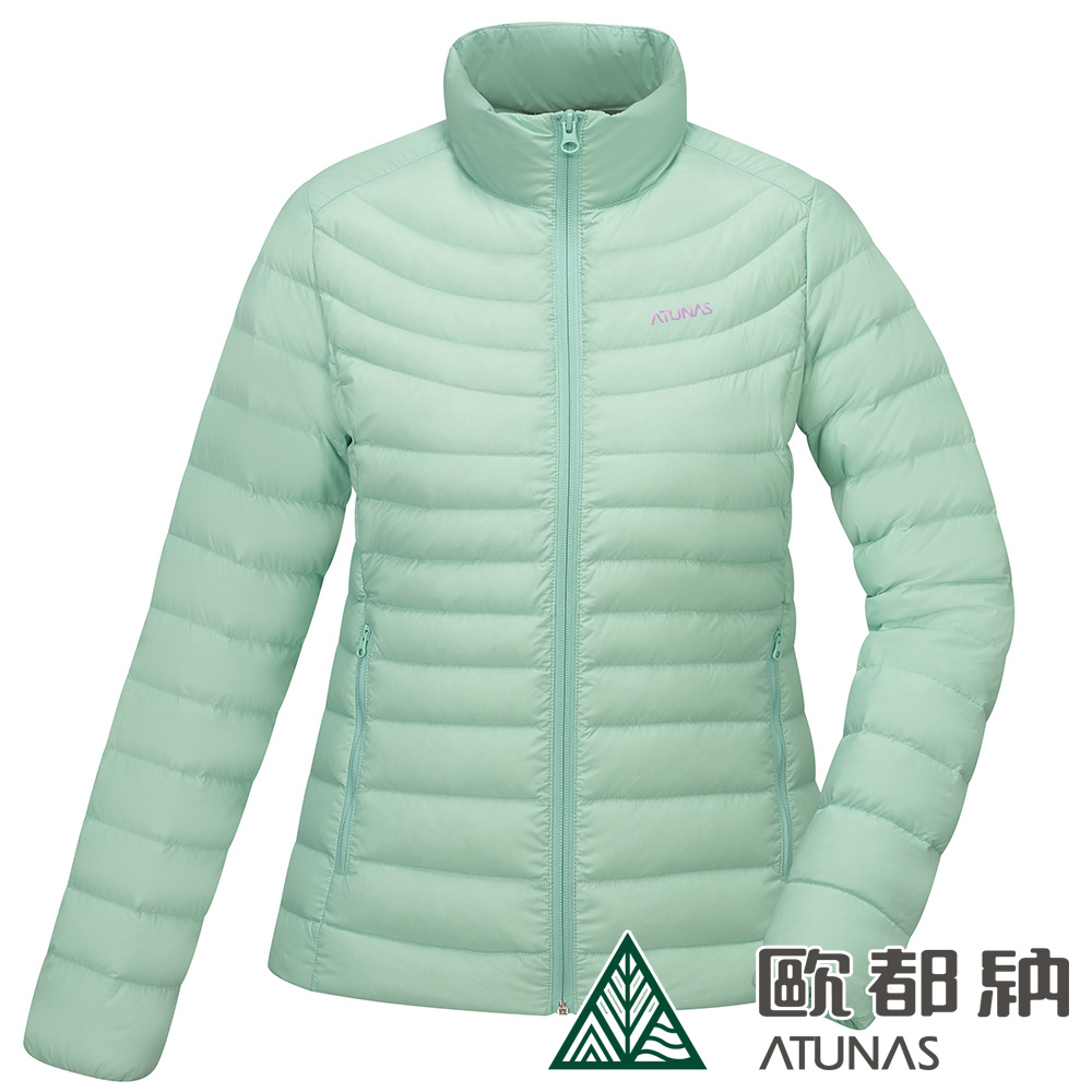 【ATUNAS 歐都納】女款KEEP WARM輕量羽絨外套 (A1GA2235W粉豆綠/防潑水/防風/保暖)