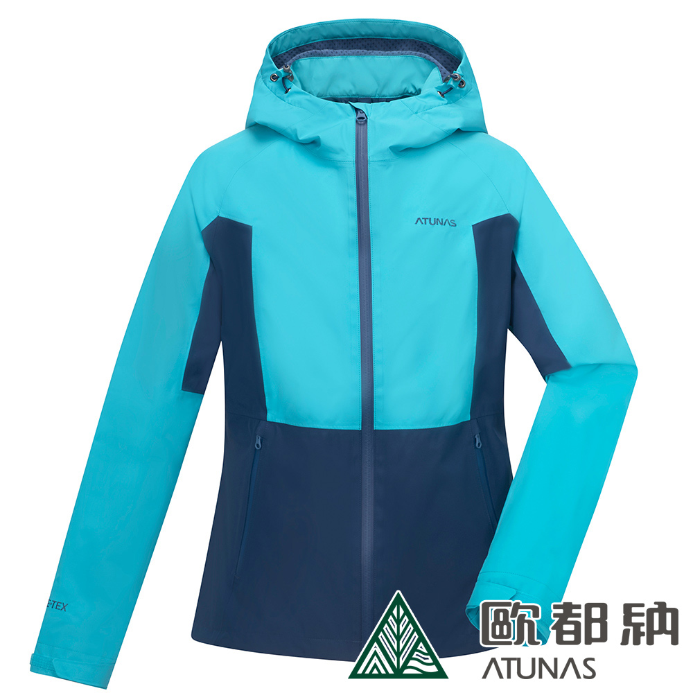 【ATUNAS 歐都納】女款GORE-TEX PACLITE PLUS防水透氣石墨烯單件式外套A1GT2507W冰河藍/丈藍