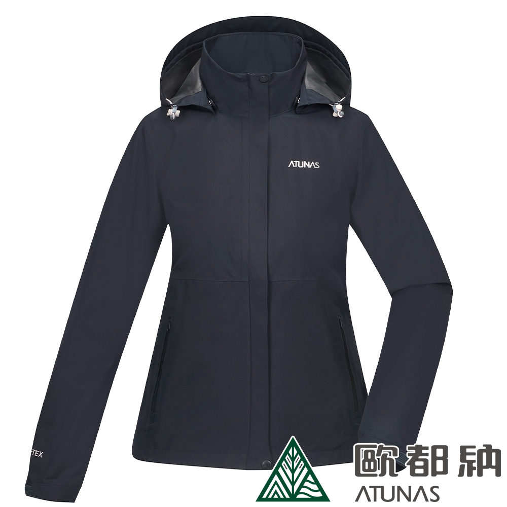 【ATUNAS 歐都納】女款GORE-TEX PACLITE PLUS單件式防水透氣外套A1GTDD03W星夜黑