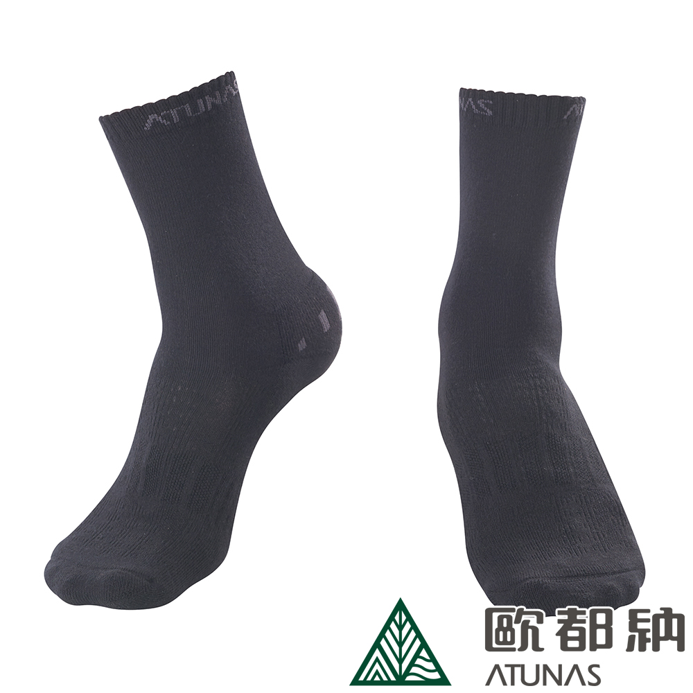 【ATUNAS 歐都納】運動休閒COOLPLUS抗菌中筒襪(A1ASAA02黑/透氣排汗/保護/舒適)