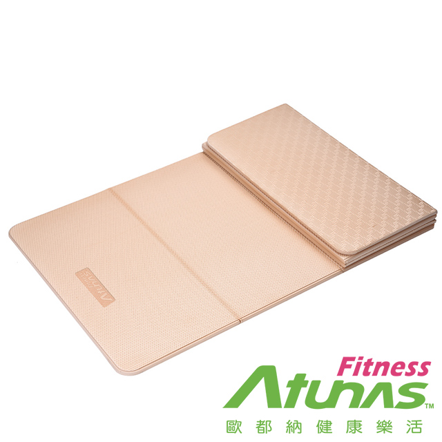 【ATUNAS歐都納FITNESS】多功能六折瑜珈墊(MAT61 奶茶/折疊/加厚/止滑/軟墊/收納/健身)