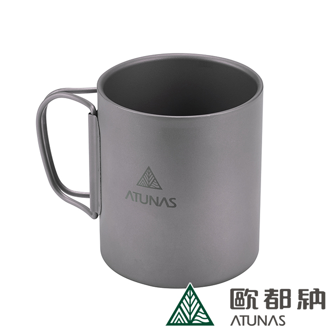 【ATUNAS 歐都納】雙層鈦隔熱隨行杯300ML (A2KTCC01N /隔冰/D型把手/測水標記)