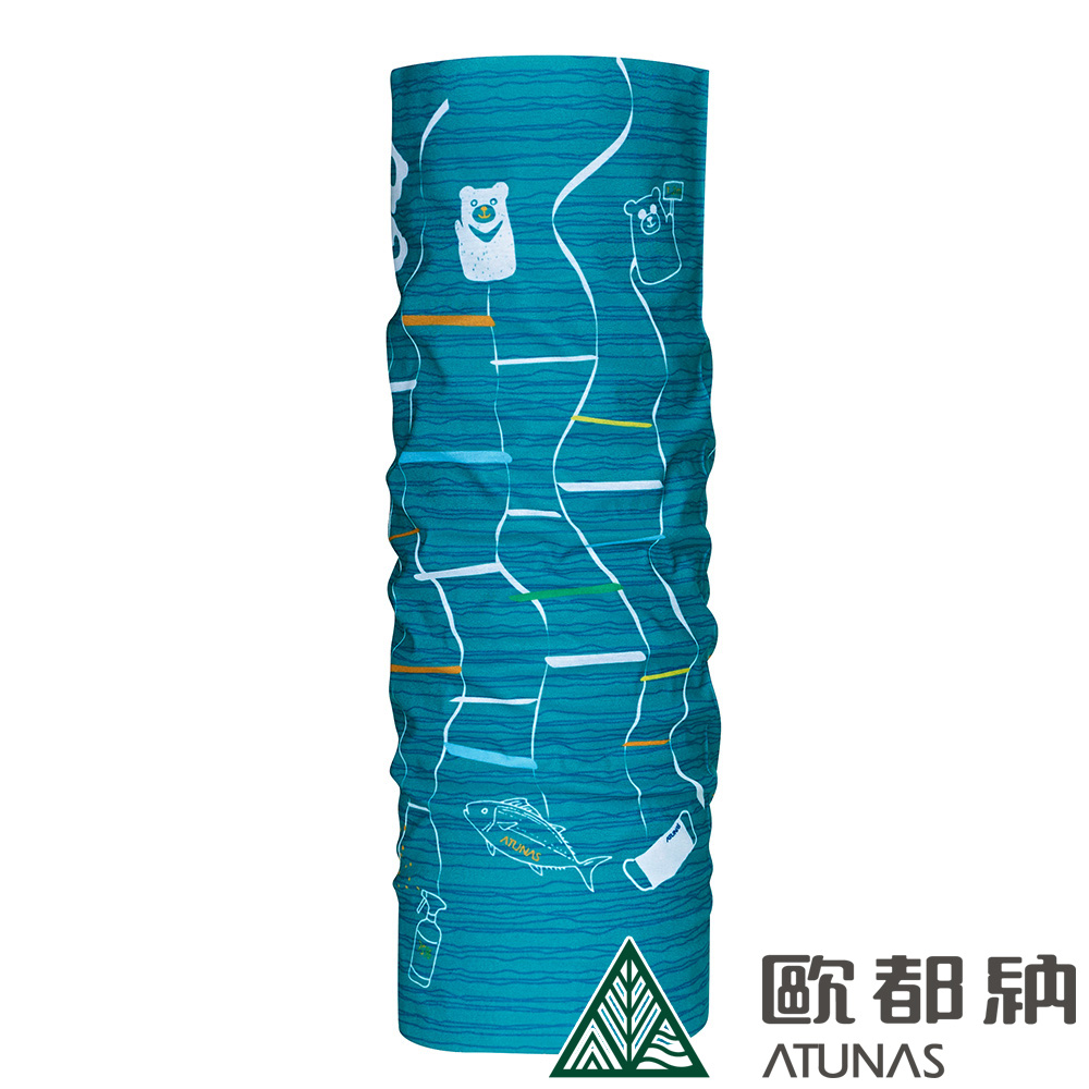 【ATUNAS 歐都納】COOLMAX抗菌頭巾 (A1ACDD06N 藍綠/防曬/吸濕排汗/快乾)