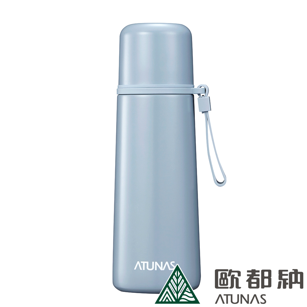 【ATUNAS 歐都納】316雙蓋式霧面保溫瓶 500ML (A1KTDD03N 藍灰/內膽316/不鏽鋼/杯蓋式)