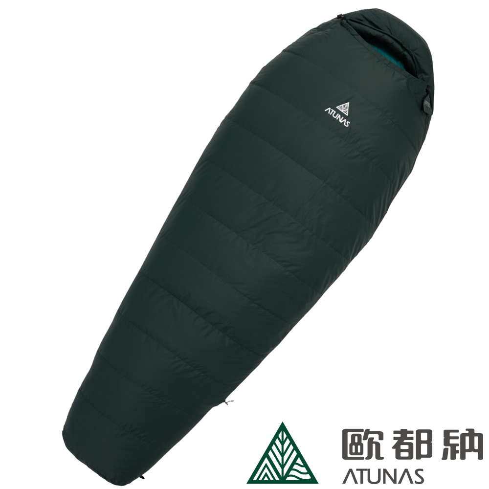 【ATUNAS 歐都納】700 EDGER輕量鵝絨睡袋 (A1SBEE06 墨綠/青檸綠)