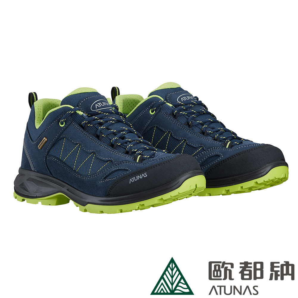 【ATUNAS 歐都納】低筒健行鞋 (A1GCEE15N 寶藍/亮綠/耐磨/透氣/寬楦)