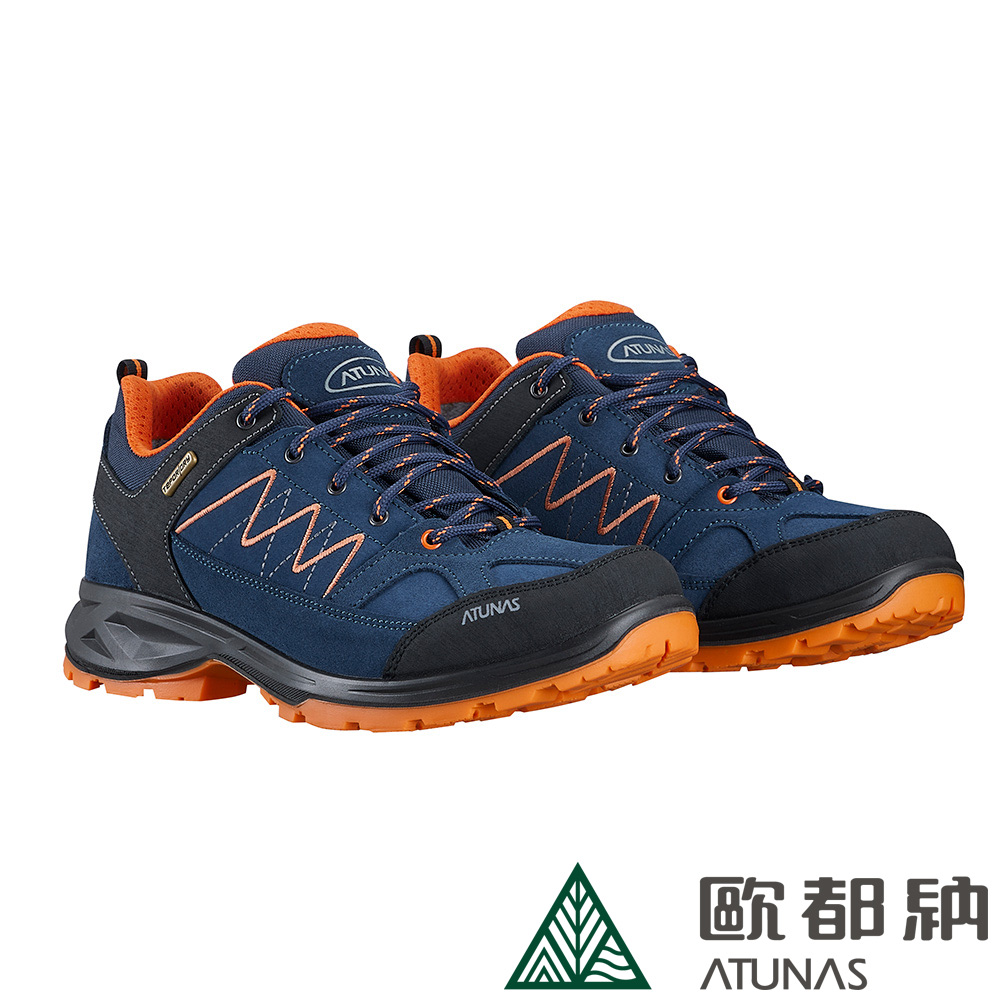 【ATUNAS 歐都納】低筒健行鞋 (A1GCEE13N 深藍/耐磨/透氣/寬楦)