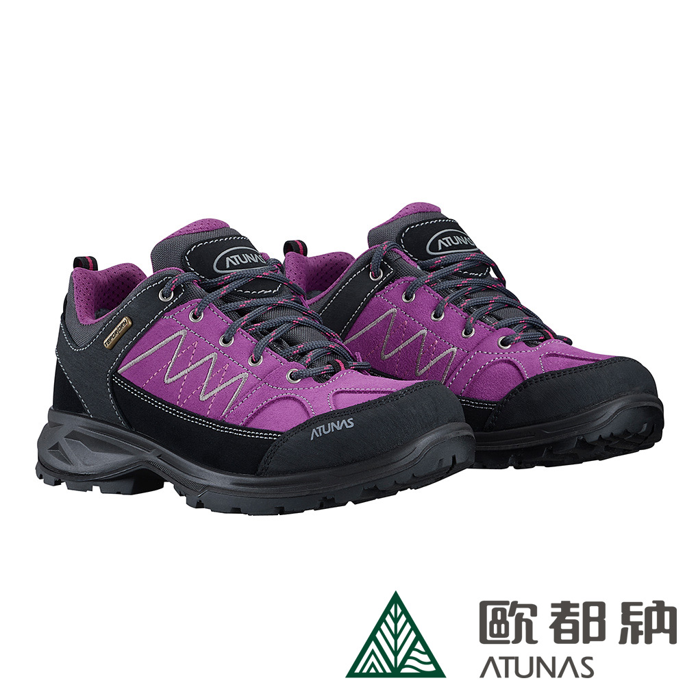 【ATUNAS 歐都納】低筒健行鞋 (A1GCEE13N 紫/耐磨/透氣/寬楦)