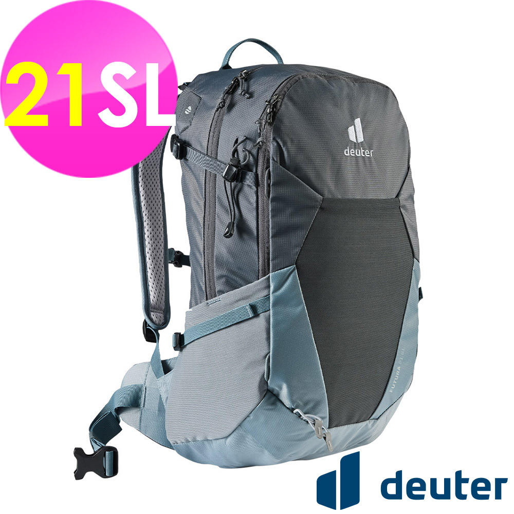 【德國deuter】FUTURA透氣網架揹包21SL (3400021 黑/水藍/登山/健行/旅遊)