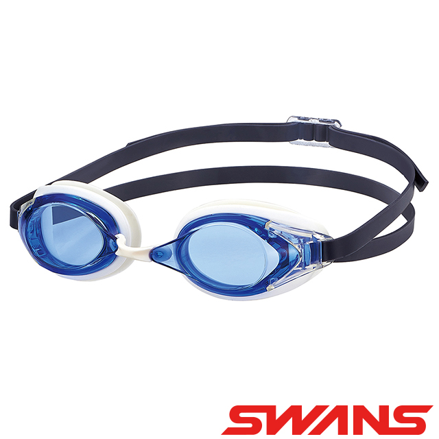 【ATUNAS 歐都納】日本SWANS專業光學柔軟舒適型泳鏡(SR-2N藍/防霧/抗UV/矽膠/游泳/水上配件)