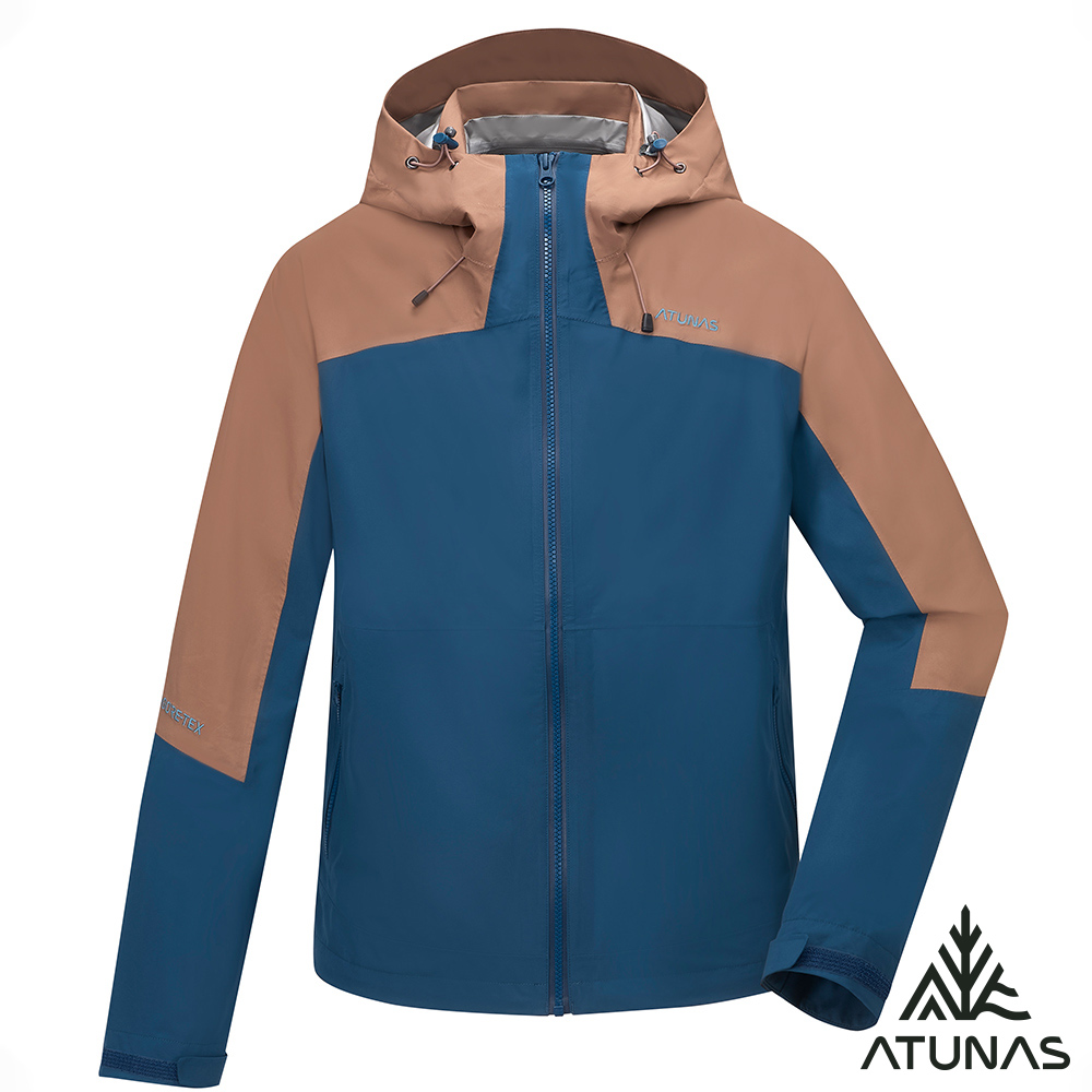 【ATUNAS 歐都納】男款GORE-TEX PACLITE PLUS防水透氣單件式外套A1GTGZ01M深藍/摩卡棕