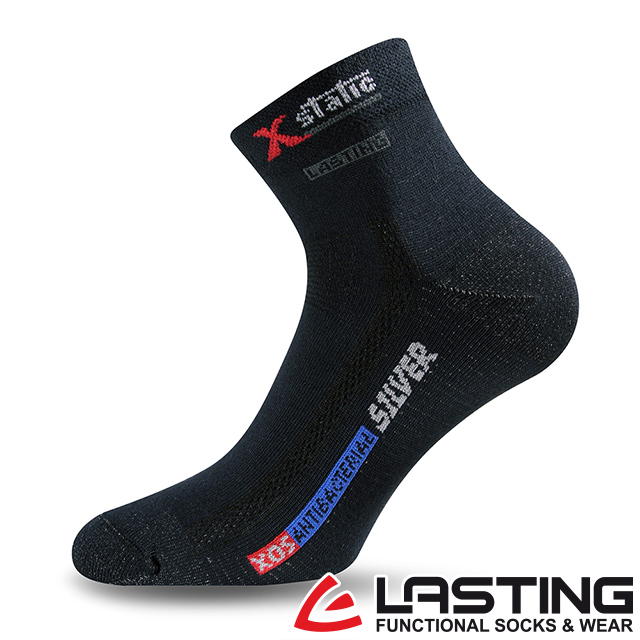 【LASTING 捷克】X-Static短襪(LT-XOS 黑/透氣/抗菌/除臭/銀纖維)
