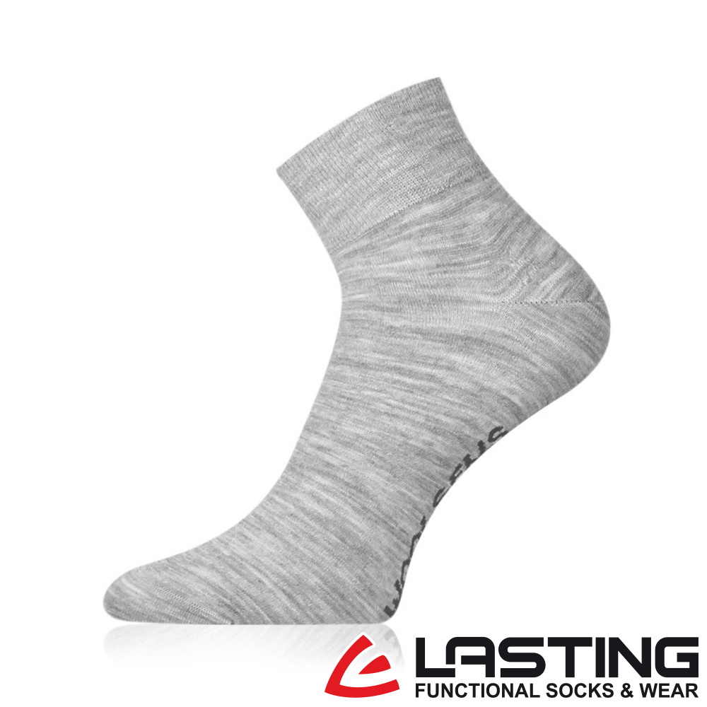 【LASTING 捷克】羊毛短襪(LT-FWE 灰/透氣/舒適/保暖/雙溫感/美麗諾)