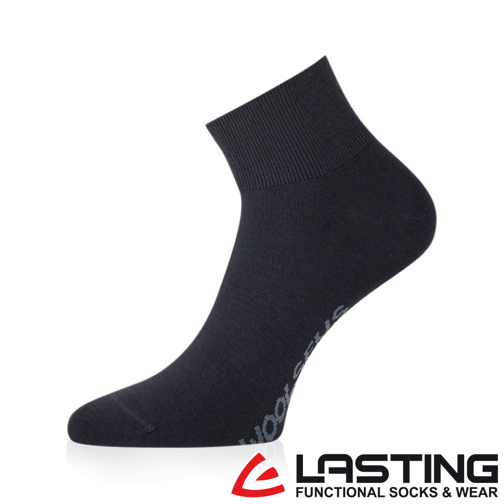 【LASTING 捷克】羊毛短襪(LT-FWE 黑/透氣/舒適/保暖/雙溫感/美麗諾)