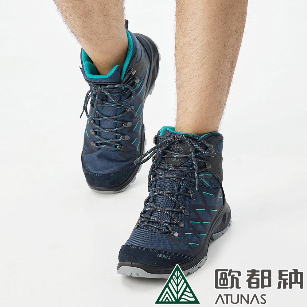 【ATUNAS 歐都納】中筒登山健行鞋 (A1GCCC11N 藍/防水/透氣/寬楦)