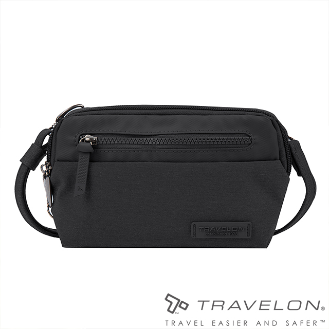 【Travelon美國防盜包】METRO手持肩背兩用包(TL-43416黑/旅遊/隨身包/腰包/側背包/休閒)