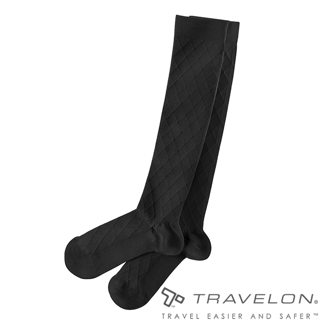 【Travelon 美國防盜包】舒適型壓力襪(TL-12199 黑)