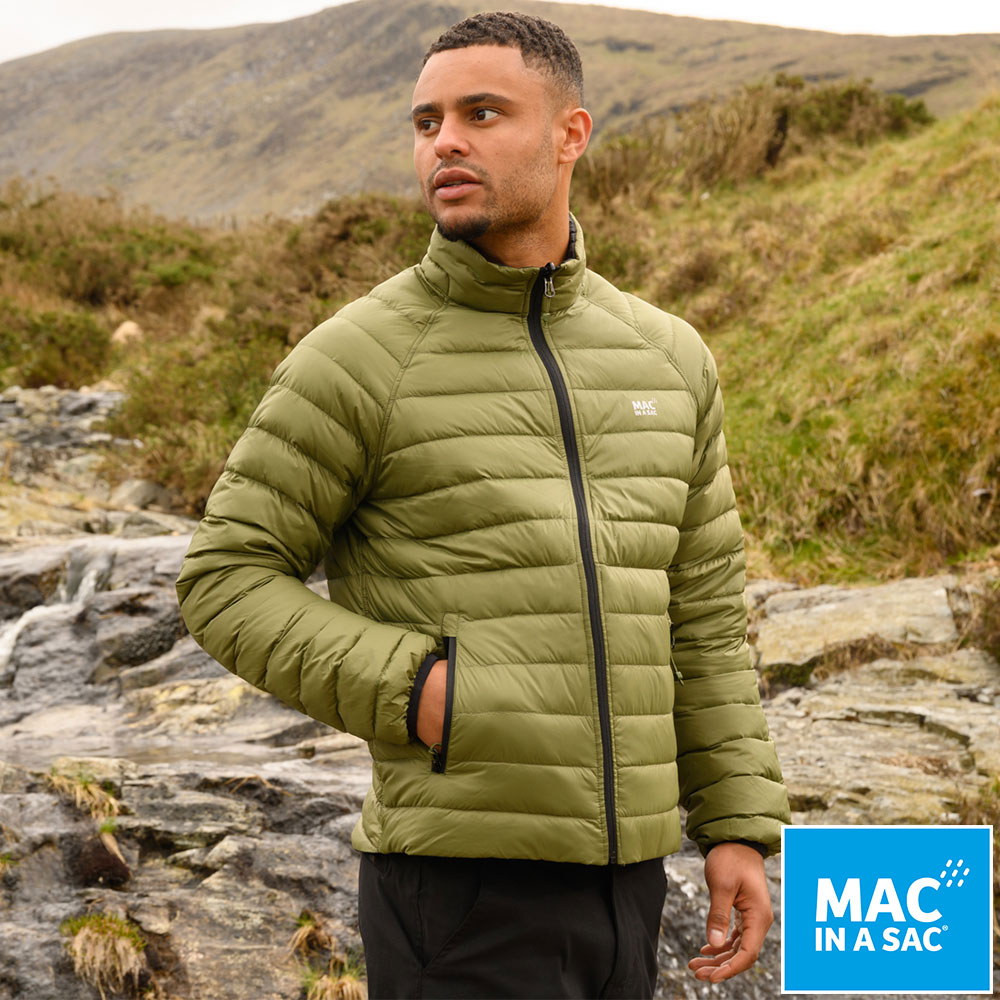 【MAC IN A SAC】男款輕暖袋著走雙面羽絨外套(MNS126 綠/防潑水/好攜帶/雙面設計)