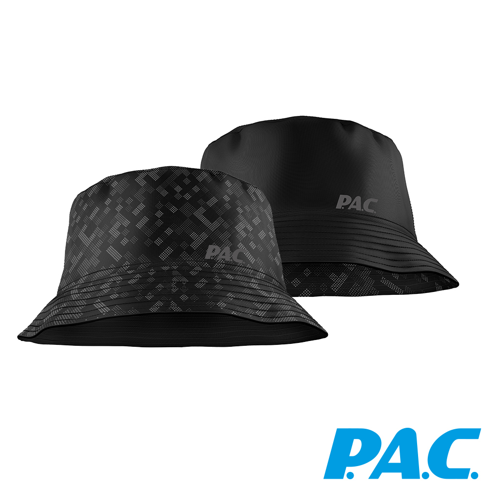 【PAC 德國】雙面口袋折疊漁夫帽 (PAC30441002 黑/點陣/輕量/抗UV/雙面使用)