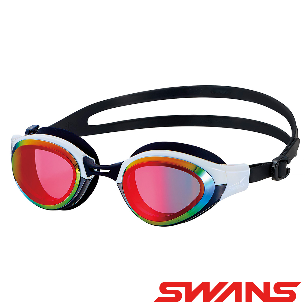 【SWANS 日本】玩酷戶外日本鍍膜泳鏡 (SLG-100M 黑白/抗UV/防霧/大鏡面)