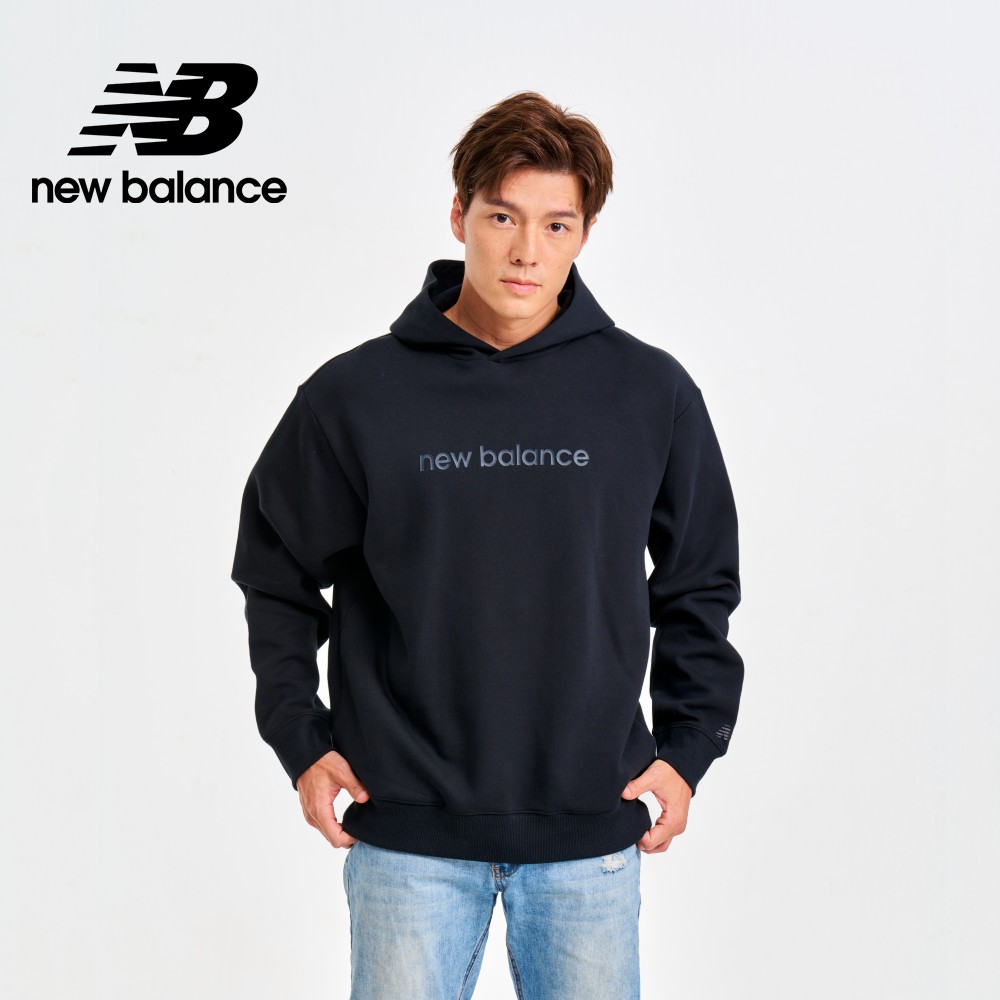 【New Balance】太空棉感內刷毛連帽上衣_男性_黑色_MT41571BK