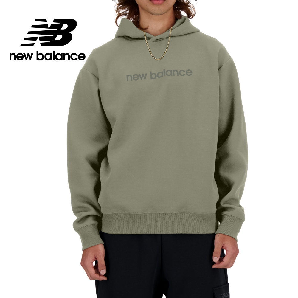 [New Balance太空棉感內刷毛連帽上衣_MT41571OVN_男性_綠色