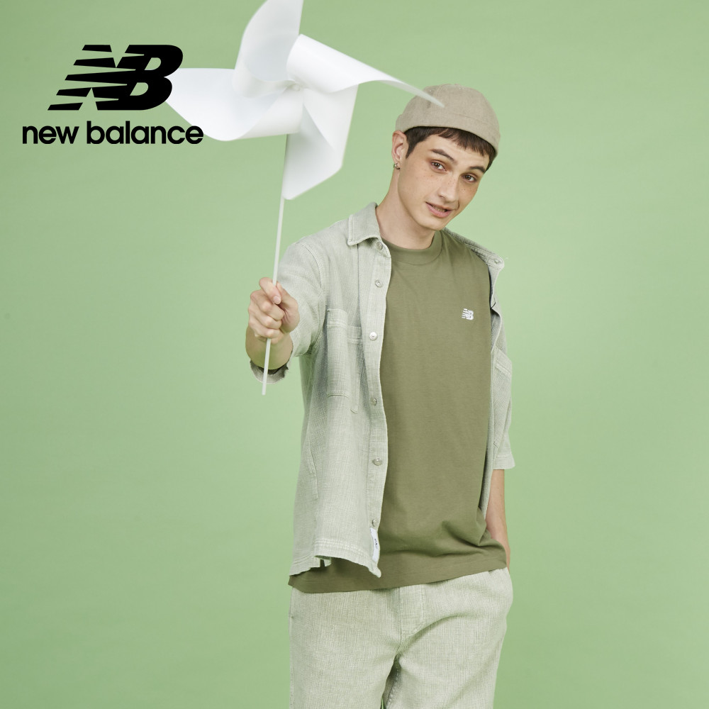 【New Balance】透氣涼感短袖上衣 男性 綠色 MT41253DEK