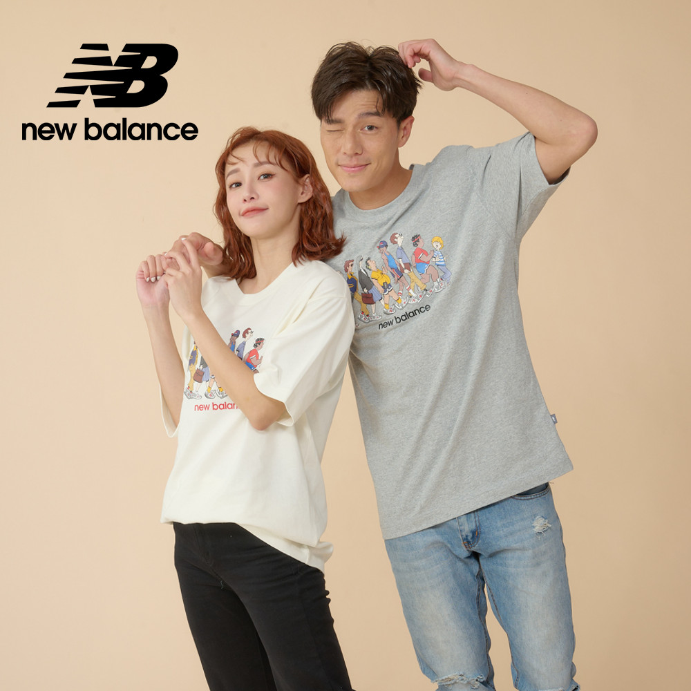 【New Balance】趣味插畫短袖上衣 男性 灰色 MT43553AG