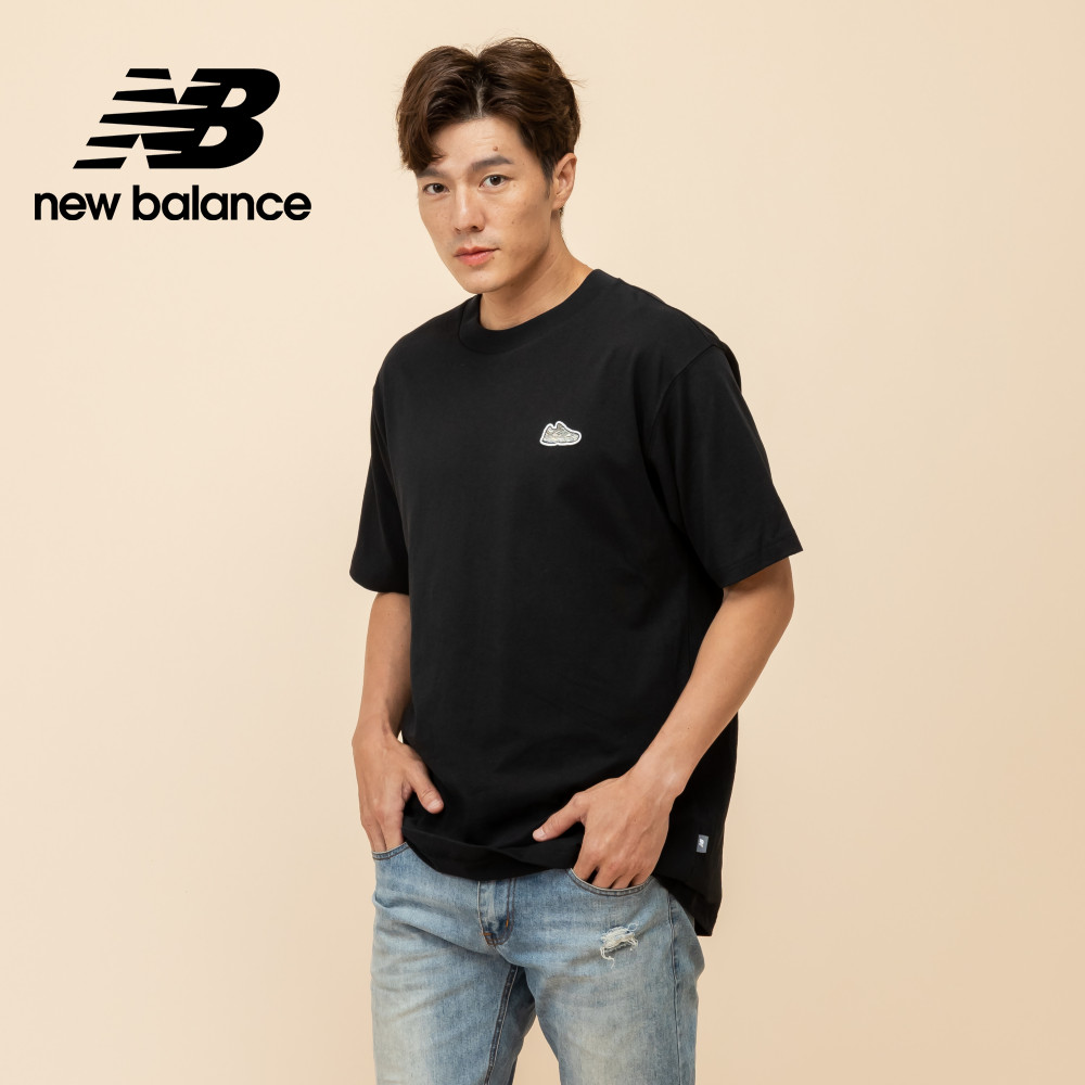 [New Balance550刺繡布章短袖上衣 男性 黑色 MT51966BK