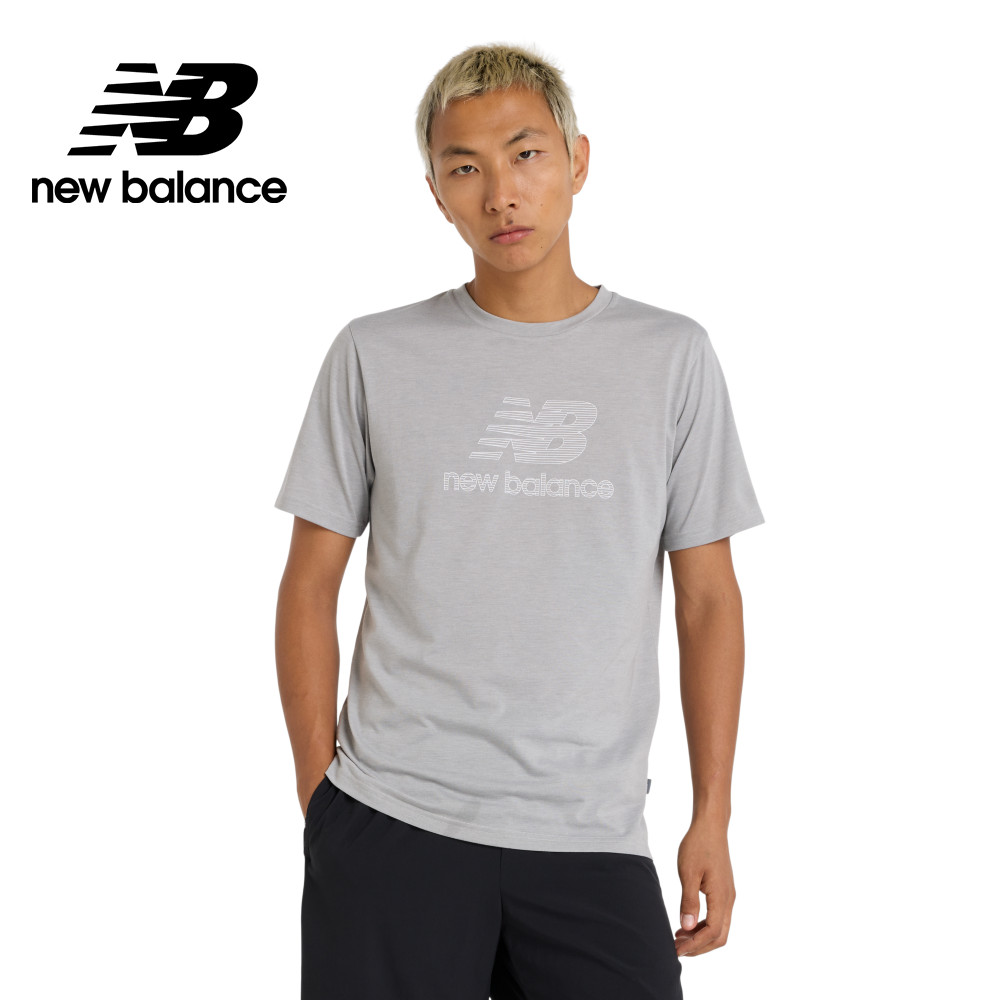 [New Balance吸濕排汗短袖上衣 男性 灰色 MT51003AG