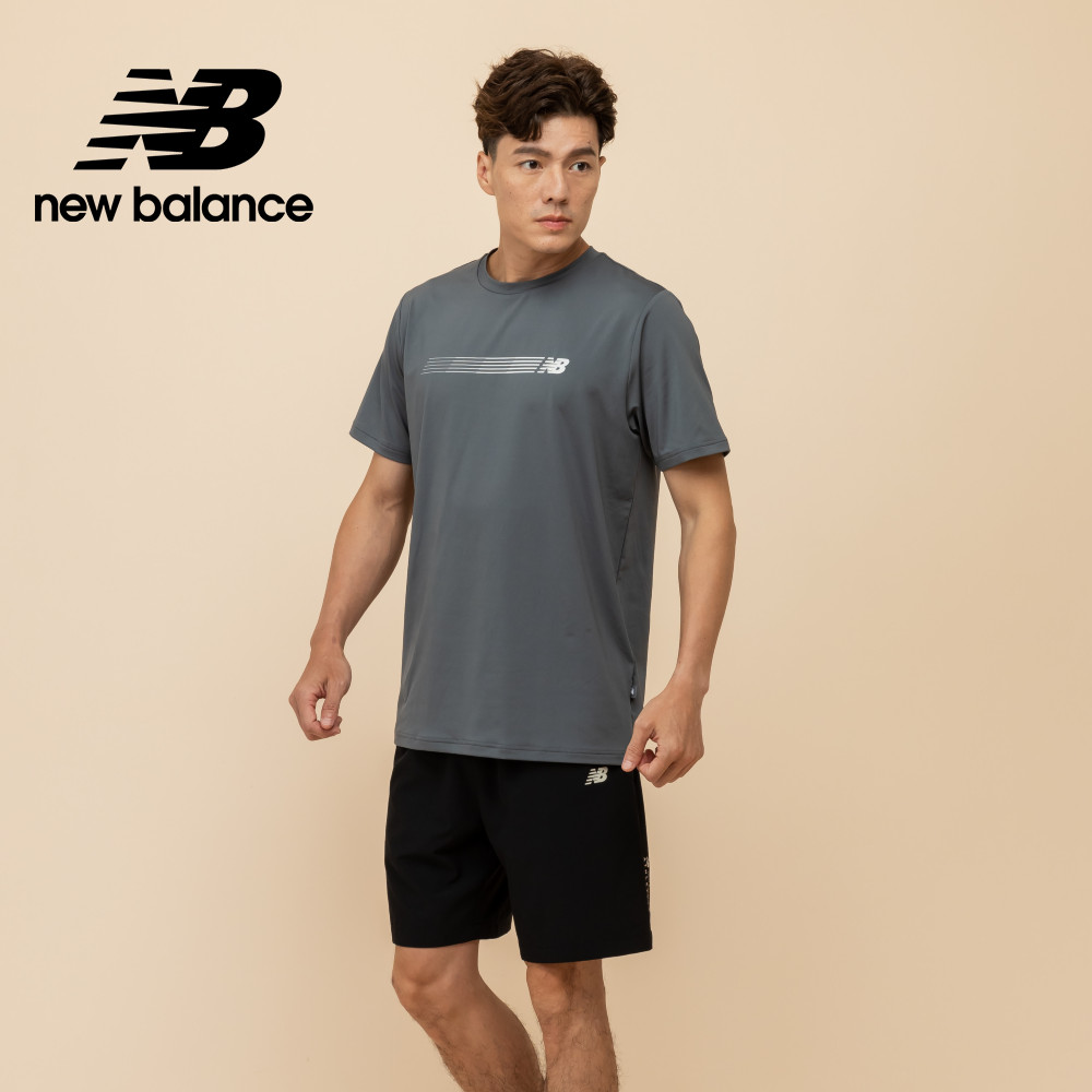 [New Balance吸濕排汗短袖上衣 男性 深灰色 MT51071GT
