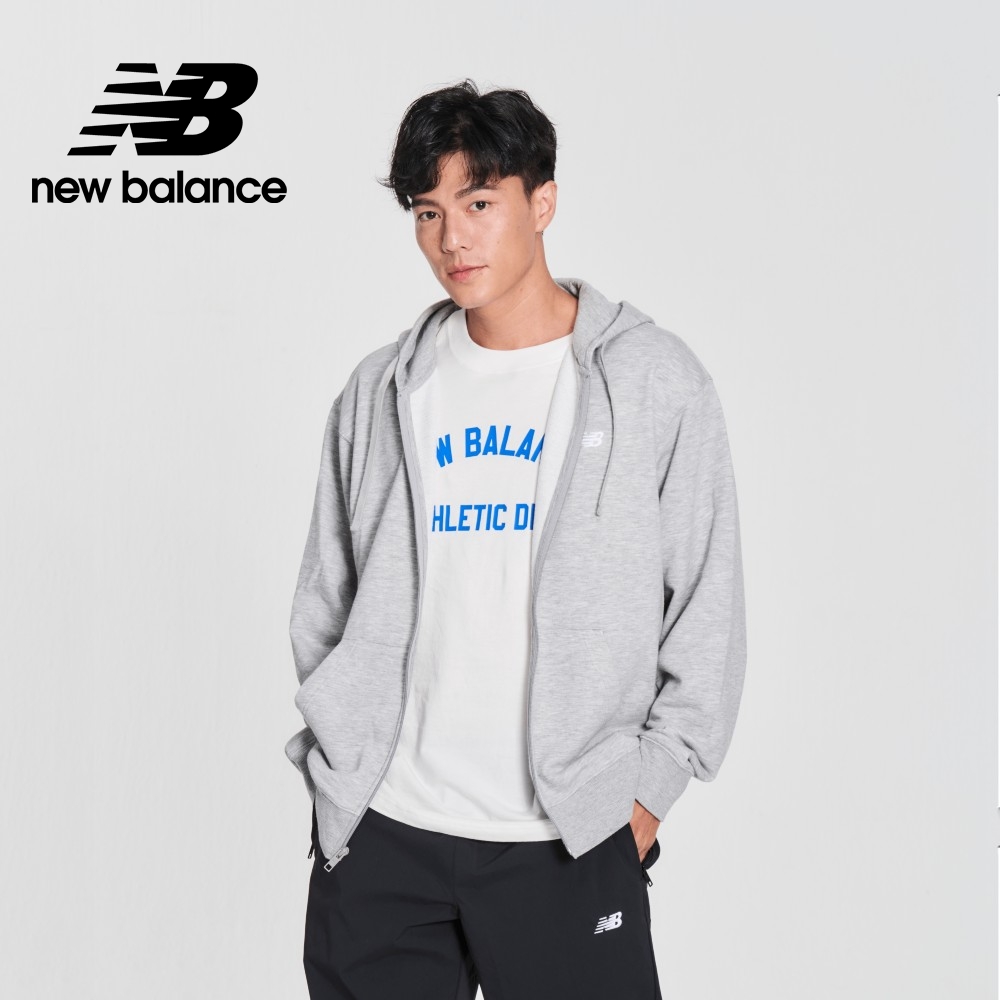 【New Balance】刺繡NB休閒連帽外套_男性_灰色_MJ41501AG