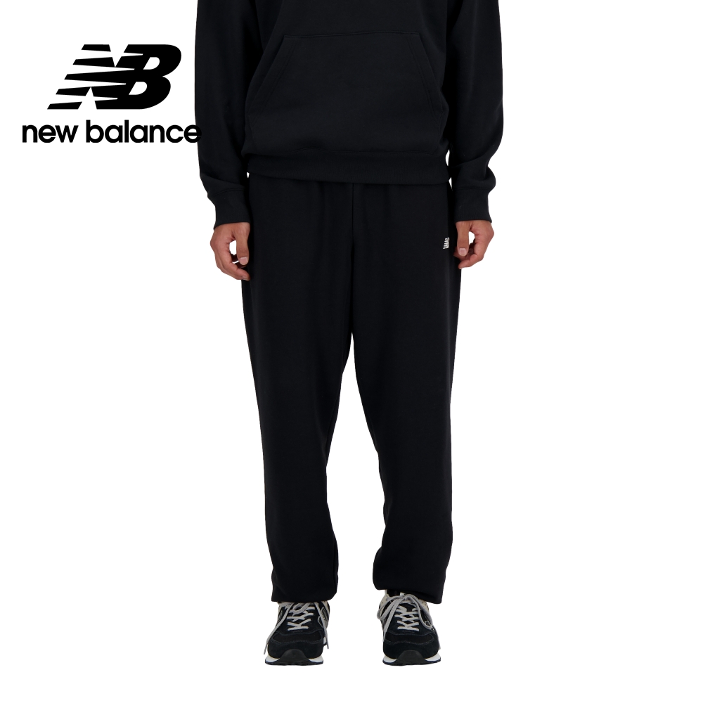 【New Balance】褲管縮口棉質長褲 男性 黑色 AMP41519BK