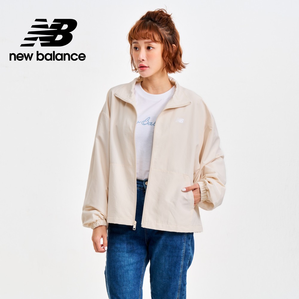 【New Balance】拉鍊風衣外套_女性_杏色_WJ41500LIN