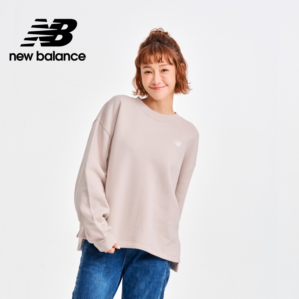 【New Balance】刷毛保暖前短後長長袖上衣_女性_藕杏色_WT33532MNK