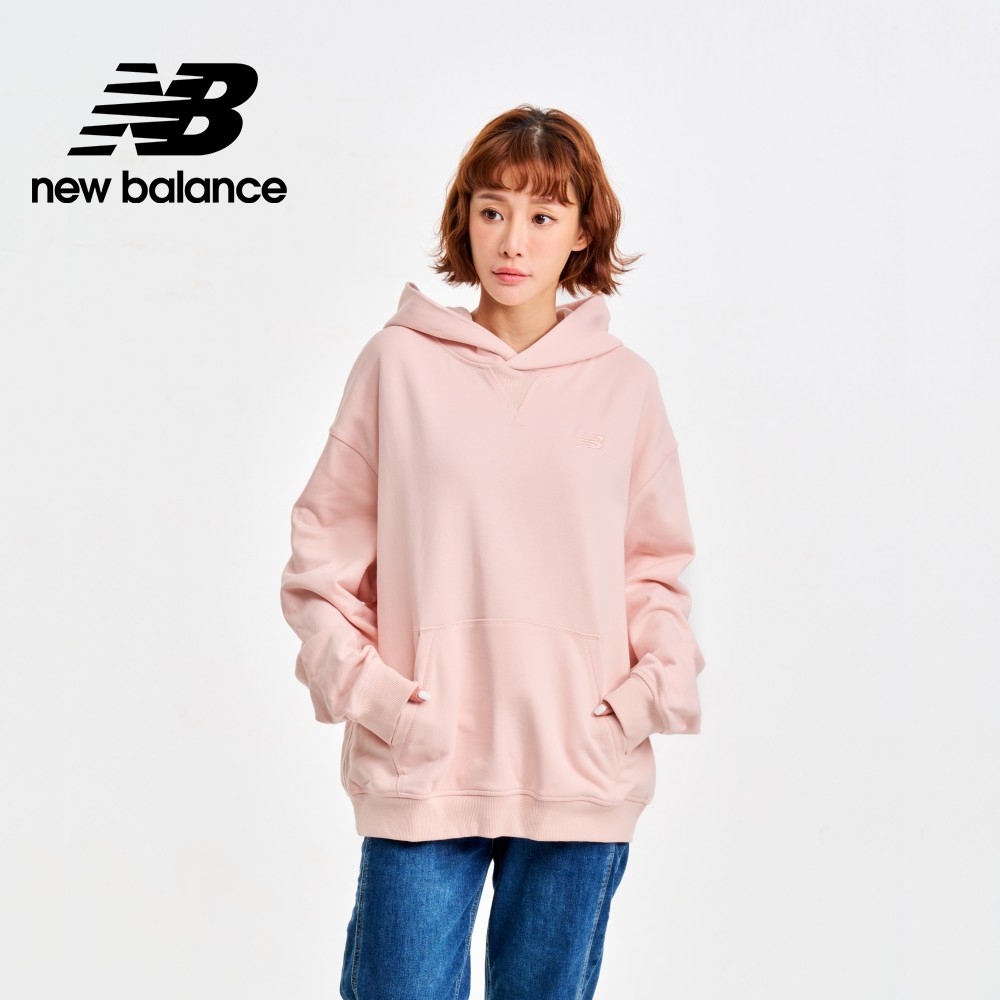 【New Balance】刺繡NB連帽長袖上衣_女性_粉色_WT41537OUK