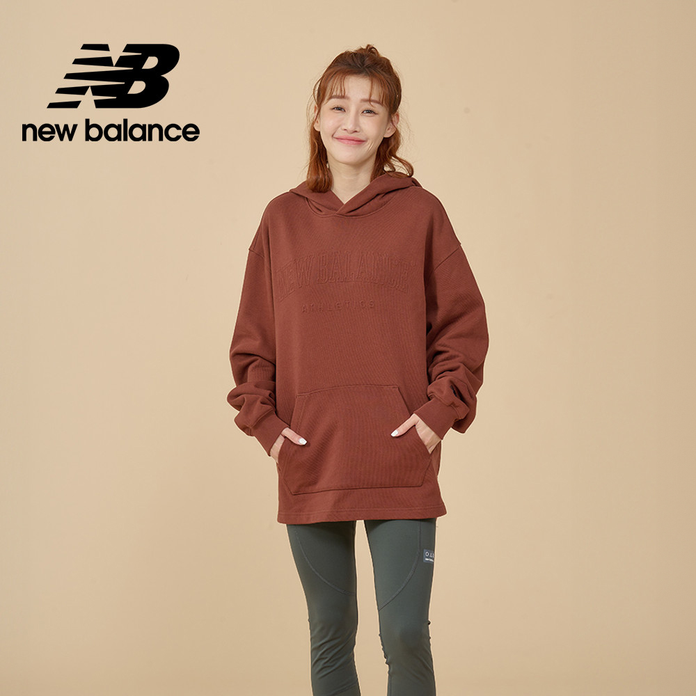 [New Balance刷毛前短後長連帽上衣 女性 咖啡色 WT43512ROK