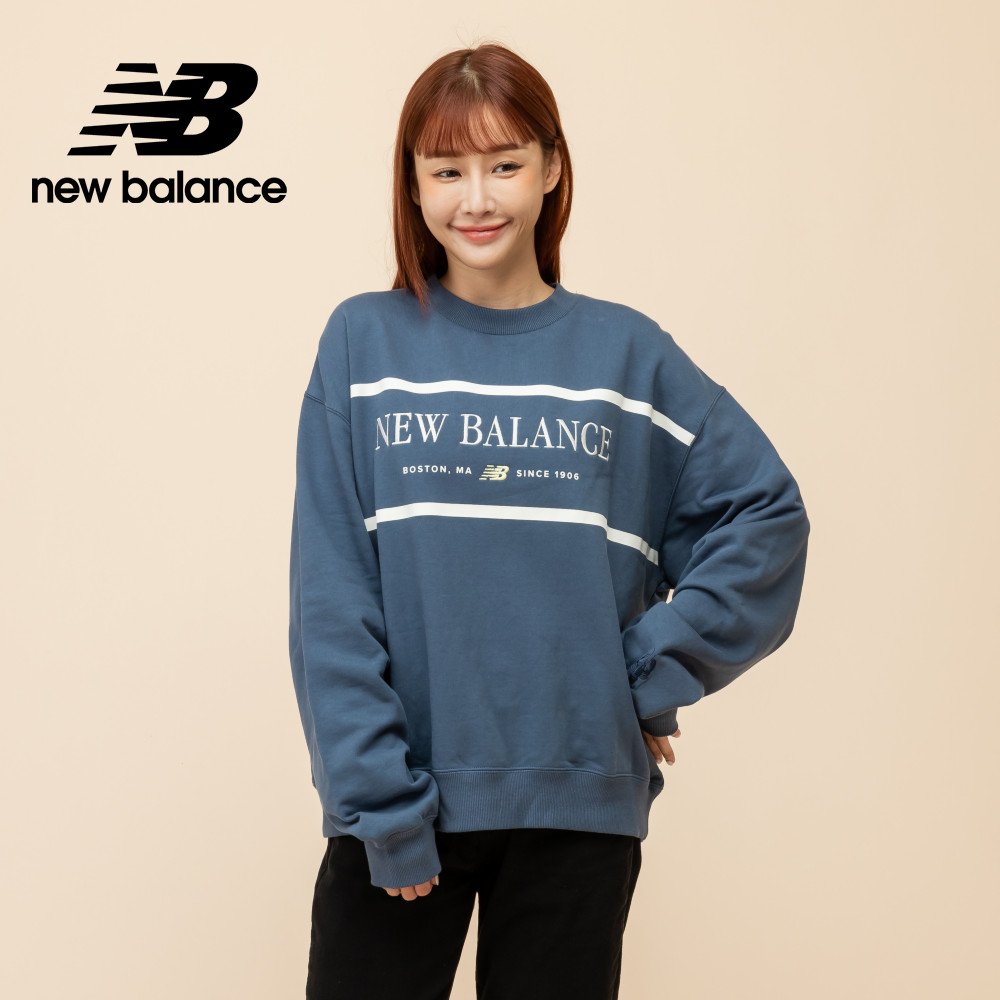 [New Balance棉質刺繡長袖上衣 女性 藍色 WT51923VTI