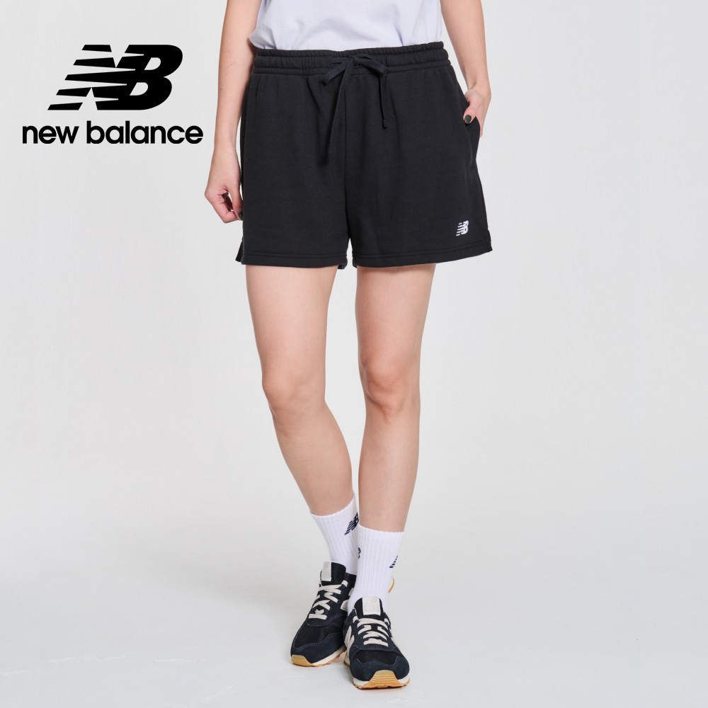 【New Balance】刺繡小LOGO棉質短褲_女性_黑色_WS41500BK