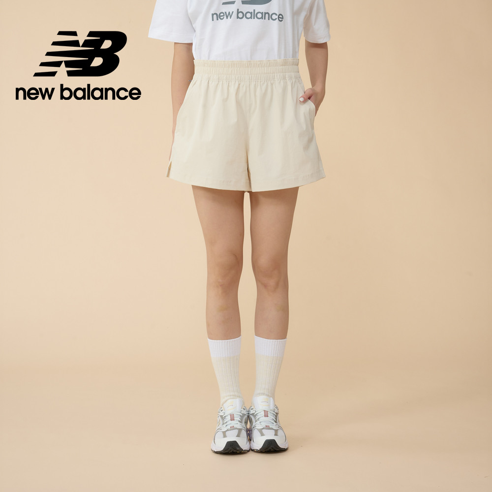 【New Balance】鬆緊休閒運動短褲 女性 米杏色 WS43171LIN