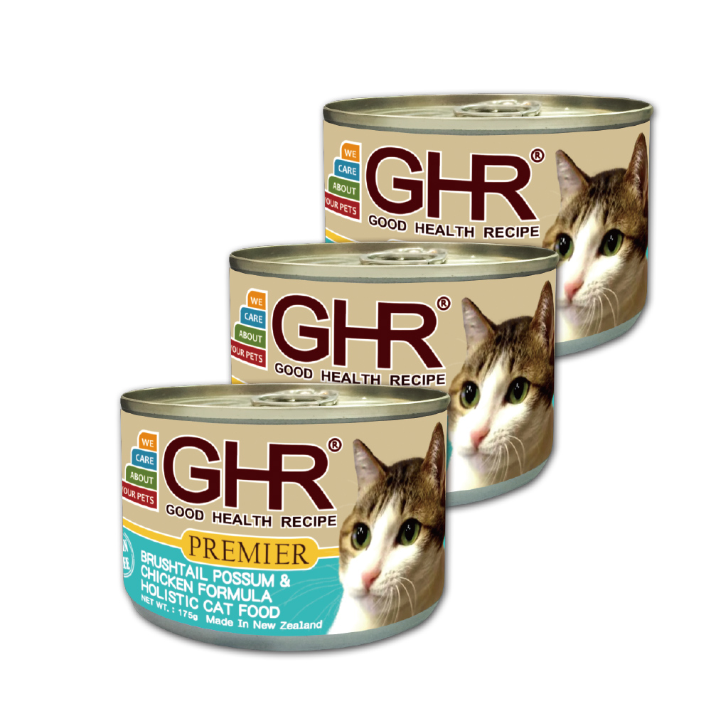【GHR健康主義貓用主食罐】-刷尾負鼠肉雞肉配方175G X3罐組